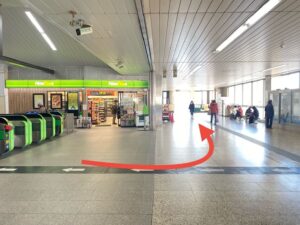 道順①：四街道駅南口方面へ進む